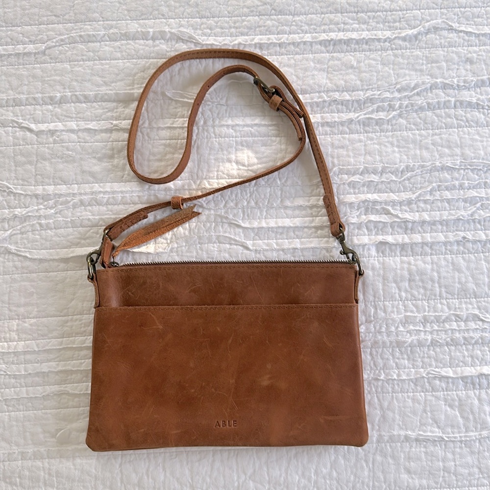 ABLE Leather Crossbody Purse